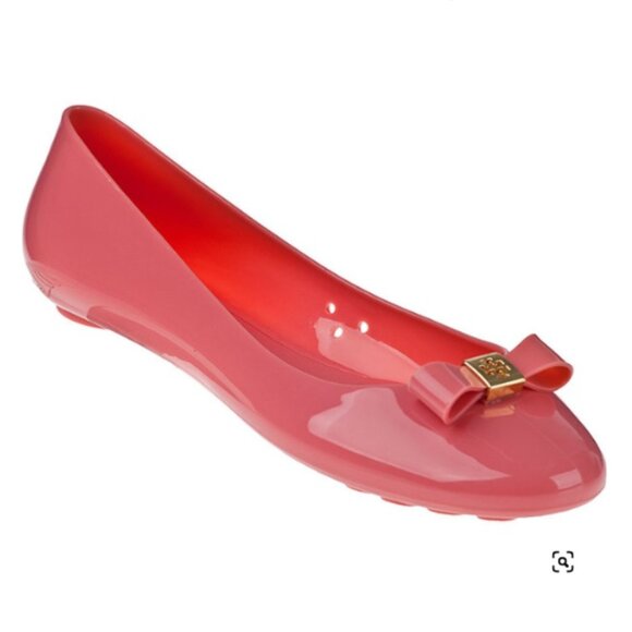 Tory Burch Jelly Ballet Flats with Bow Size 9 NIB - Picture 3 of 5